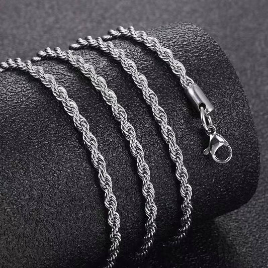 3MM ROPE CHAIN IN WHITE GOLD