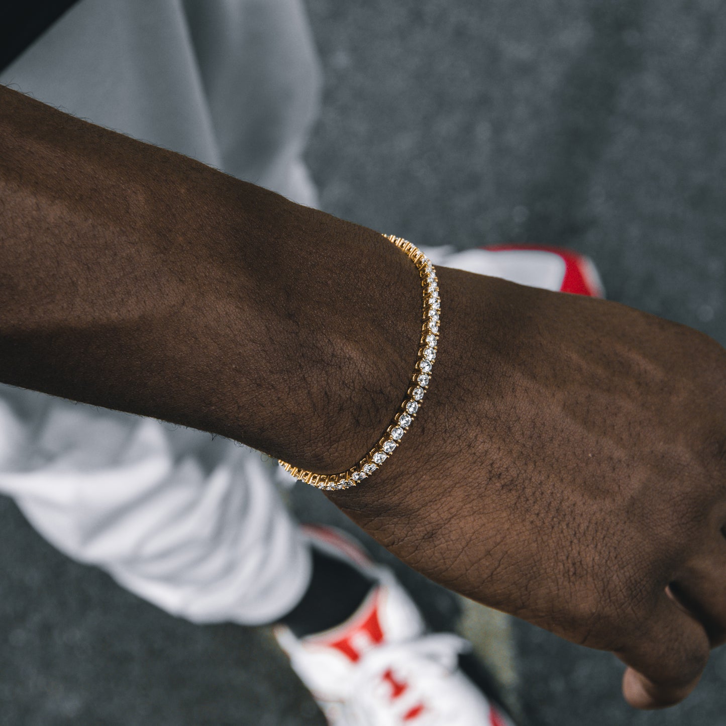 3MM ROUND CUT TENNIS BRACELET YELLOW GOLD