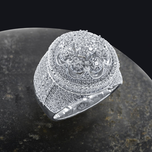 LA FLORAL RING // ICED OUT WHITE GOLD