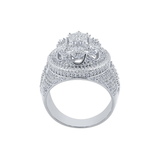 LA FLORAL RING // ICED OUT WHITE GOLD