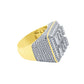 SQUARE SHAP RING // ICED X BAGUETTE YELLOW GOLD