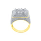 SQUARE SHAP RING // ICED X BAGUETTE YELLOW GOLD