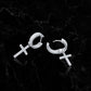 OG CROSSES DANGLY HOOP EARRINGS