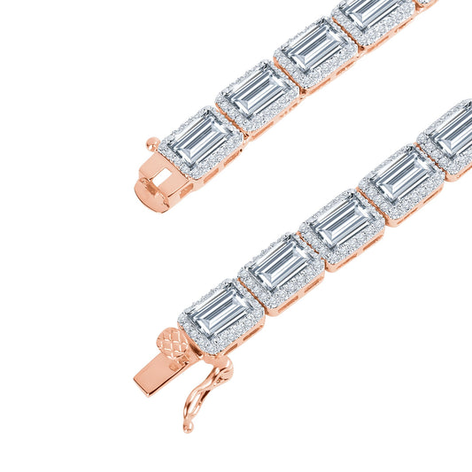 RECT CUT BAGUETTE TENNIS CHAIN // ROSE GOLD 6MM