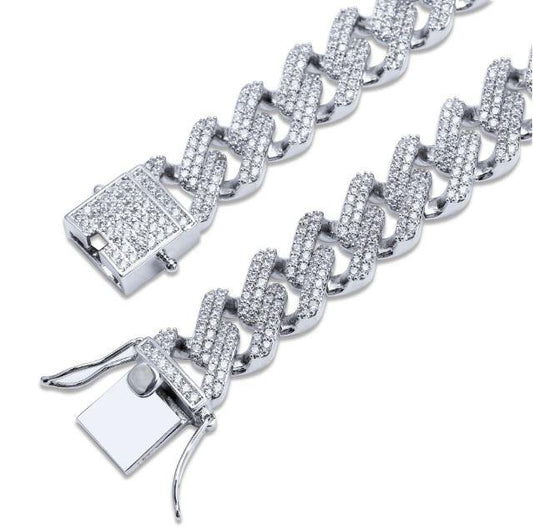 ICED OUT CUBAN CHAIN // WHITE GOLD 12MM