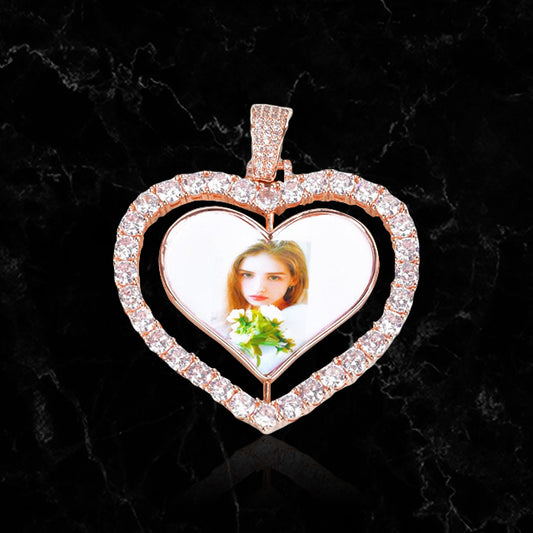 CUSTOM DOUBLE-SIDED ROTATING HEART PENDANT