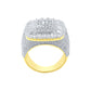 SQUARE SHAPE STONE EMBEDED RING // ICED X BAGUETTE YELLOW GOLD