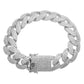 ICED STUDDED CUBAN BRACELET // WHITE GOLD 18MM