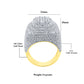 THREE ROW STONE EMBEDED RING // ICED X BAGUETTE YELLOW GOLD