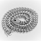 FLOODED LOCK CUBAN CHAIN // WHITE GOLD 8MM