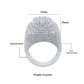 THREE ROW STONE EMBEDED RING // ICED X BAGUETTE WHITE GOLD