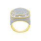 CENTER ROUND SURFACE RING // ICED X BAGUETTE YELLOW GOLD