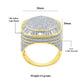 CENTER ROUND SURFACE RING // ICED X BAGUETTE YELLOW GOLD