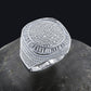 CENTER ROUND SURFACE RING // ICED X BAGUETTE WHITE GOLD