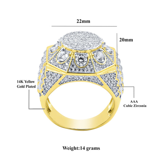 PENTAGON RING // ICED OUT YELLOW GOLD