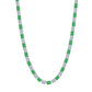 RECT CUT BAGUETTE TENNIS CHAIN // WHITE GOLD X GREEN 6MM