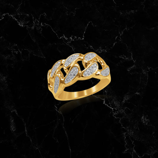 CUBAN RING // ICED OUT YELLOW GOLD