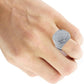 CENTER ROUND SURFACE RING // ICED X BAGUETTE WHITE GOLD