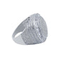 CENTER ROUND SURFACE RING // ICED X BAGUETTE WHITE GOLD