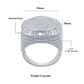 CENTER ROUND SURFACE RING // ICED X BAGUETTE WHITE GOLD