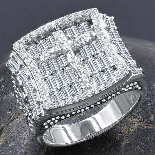 JESUS HOLY RING // BAGUETTE WHITE GOLD