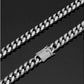 FLOODED LOCK CUBAN CHAIN // WHITE GOLD 8MM