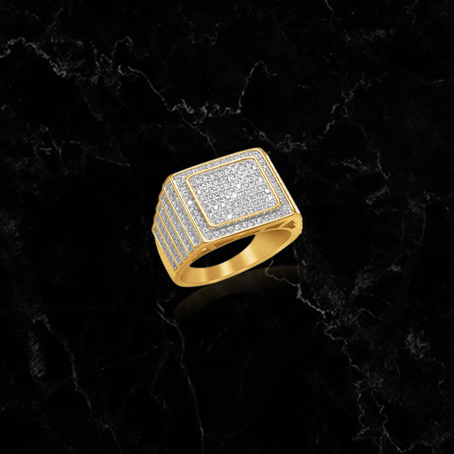 STUNNA RING // ICED OUT YELLOW GOLD