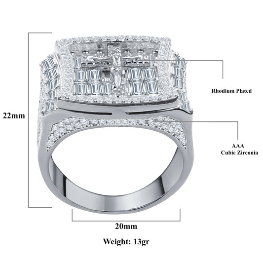 JESUS HOLY RING // BAGUETTE WHITE GOLD