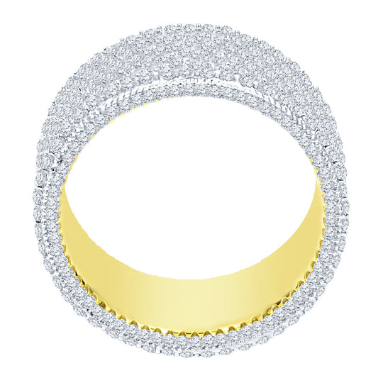 FULLY ROUND BAND RING // ICED OUT YELLOW GOLD