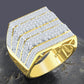 FIVE ROW SQUARE RING // ICED OUT YELLOW GOLD