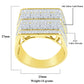 FIVE ROW SQUARE RING // ICED OUT YELLOW GOLD