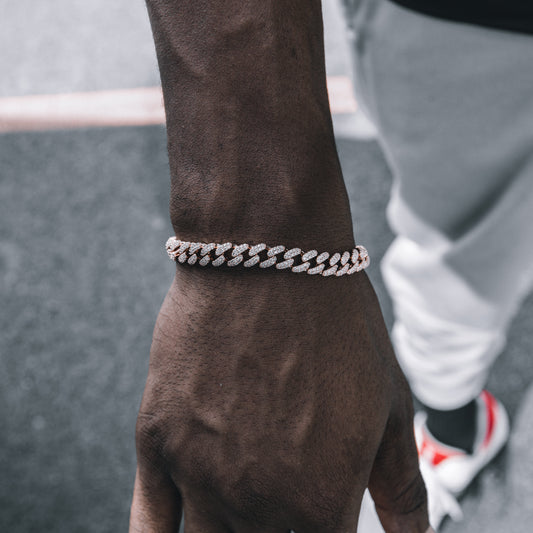 8MM ICED MIAMI CUBAN BRACELET IN ROSE GOLD