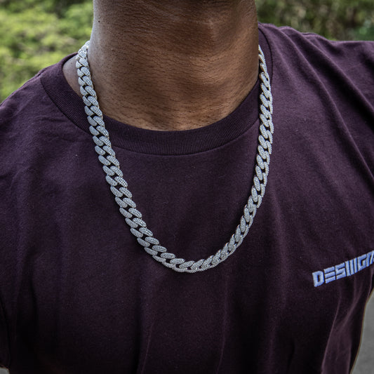 12MM ICED MIAMI CUBAN CHAIN IN WHITE GOLD