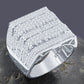 FIVE ROW SQUARE RING // ICED OUT WHITE GOLD
