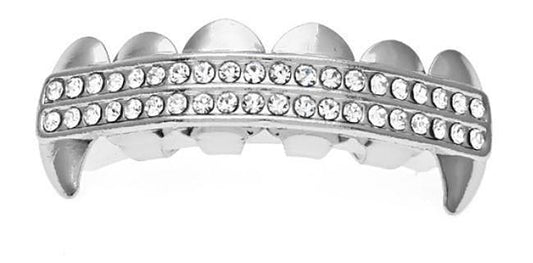 DOUBLE ROW ICED FANG GRILLZ