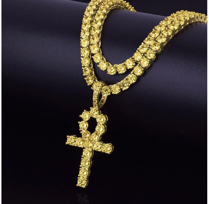 ANKH CZ CROSS // 4MM