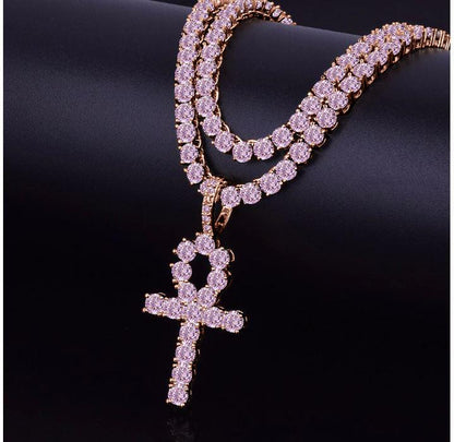 ANKH CZ CROSS // 4MM