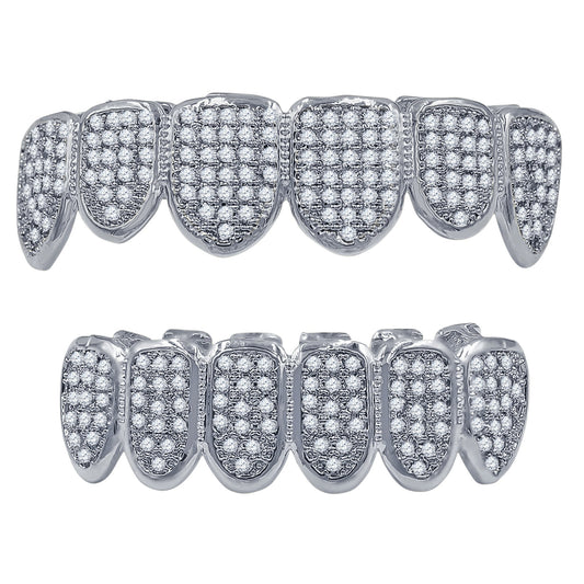 OG ICED FANG GRILLZ IN WHITE GOLD