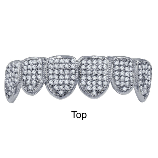 OG ESSENTIAL ICED GRILLZ IN WHITE GOLD