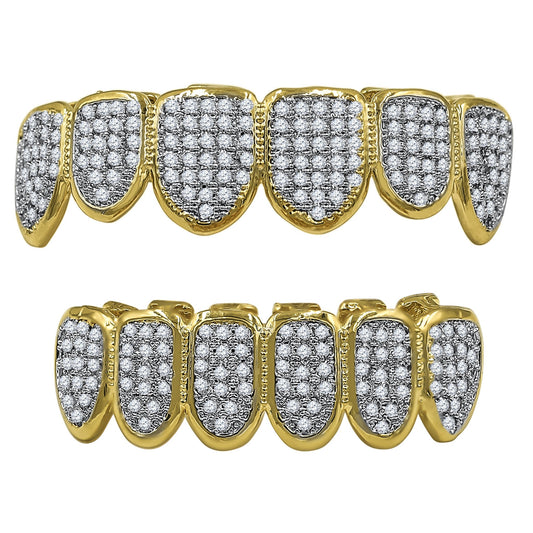 OG ICED FANG GRILLZ IN YELLOW GOLD