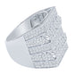 FIVE ROW SQUARE RING // ICED OUT WHITE GOLD