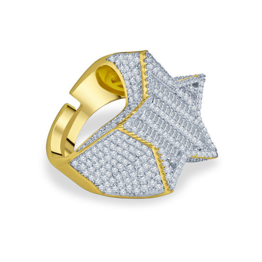 STAR RING // BAGUETTE FLOODED YELLOW GOLD