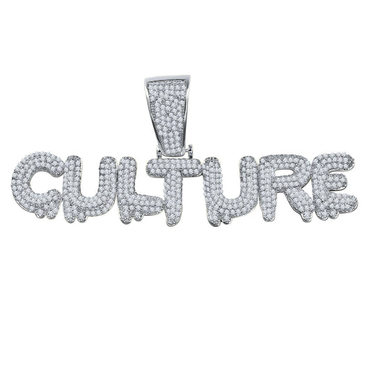 ICED OUT CULTURE PENDANT // WHITE GOLD