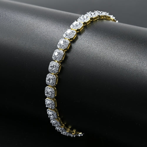 SQUARE CUT CLUSTER TENNIS BRACELET // 5MM