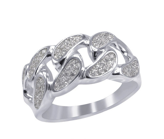 CUBAN RING // ICED OUT WHITE GOLD