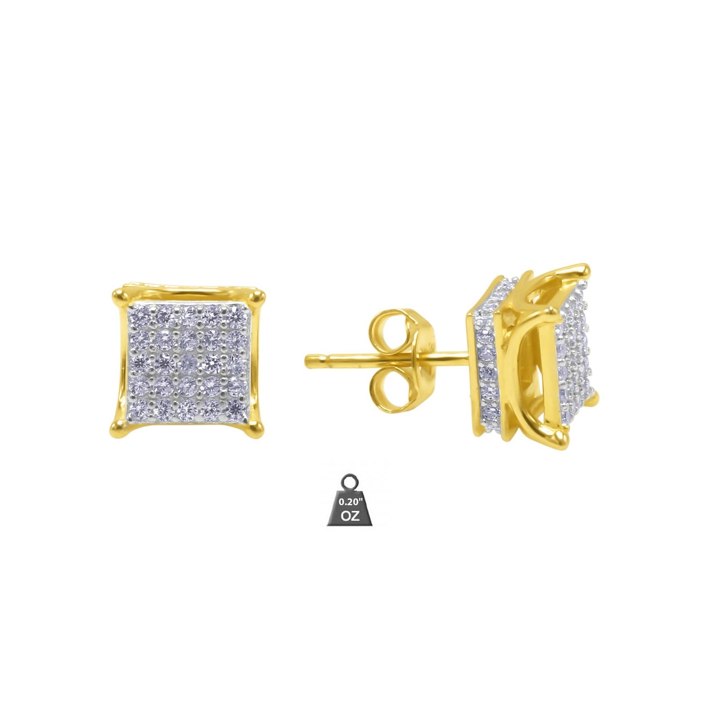 FLOODED SQUARES // YELLOW GOLD EARRINGS