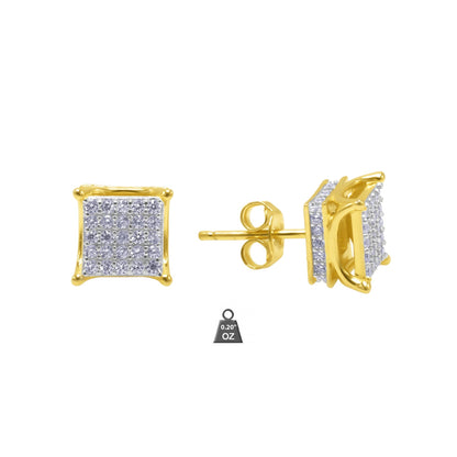 FLOODED SQUARES // YELLOW GOLD EARRINGS