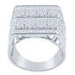 FIVE ROW SQUARE RING // ICED OUT WHITE GOLD