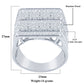 FIVE ROW SQUARE RING // ICED OUT WHITE GOLD