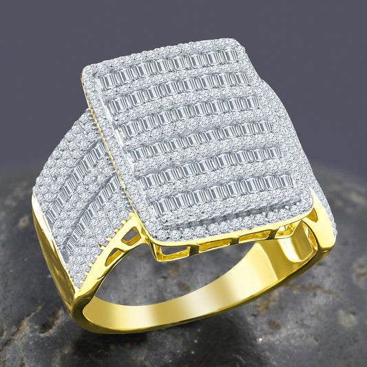 MICRO STONE RING // ICED OUT YELLOW GOLD